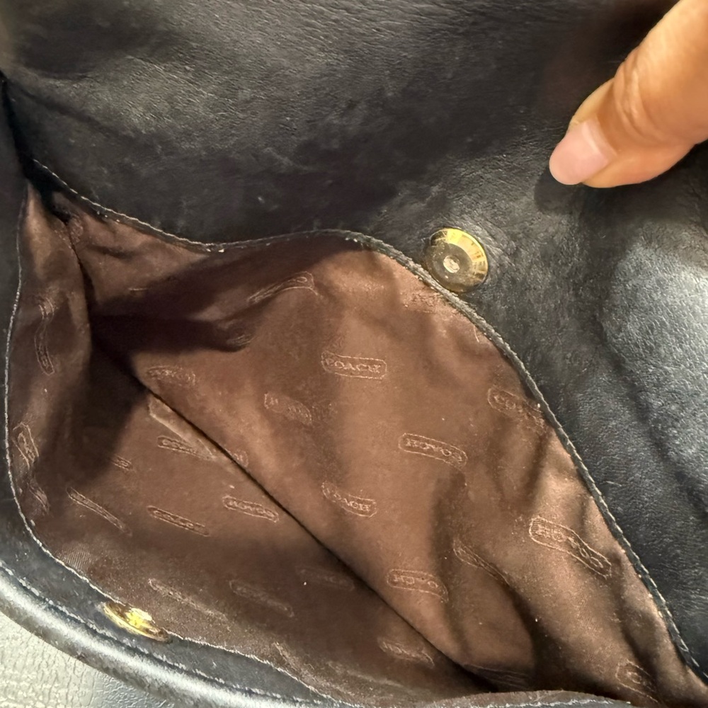 COACH VINTAGE MONTEREY FLAP BLACK LEATHER CROSSBODY PURSE  9829 - Picture 10 of 10